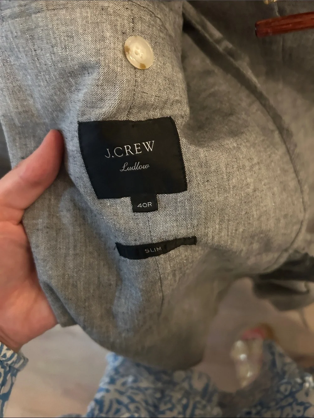 J. Crew ludlow Light Gray Men's Linen-Blend Suit Jacket